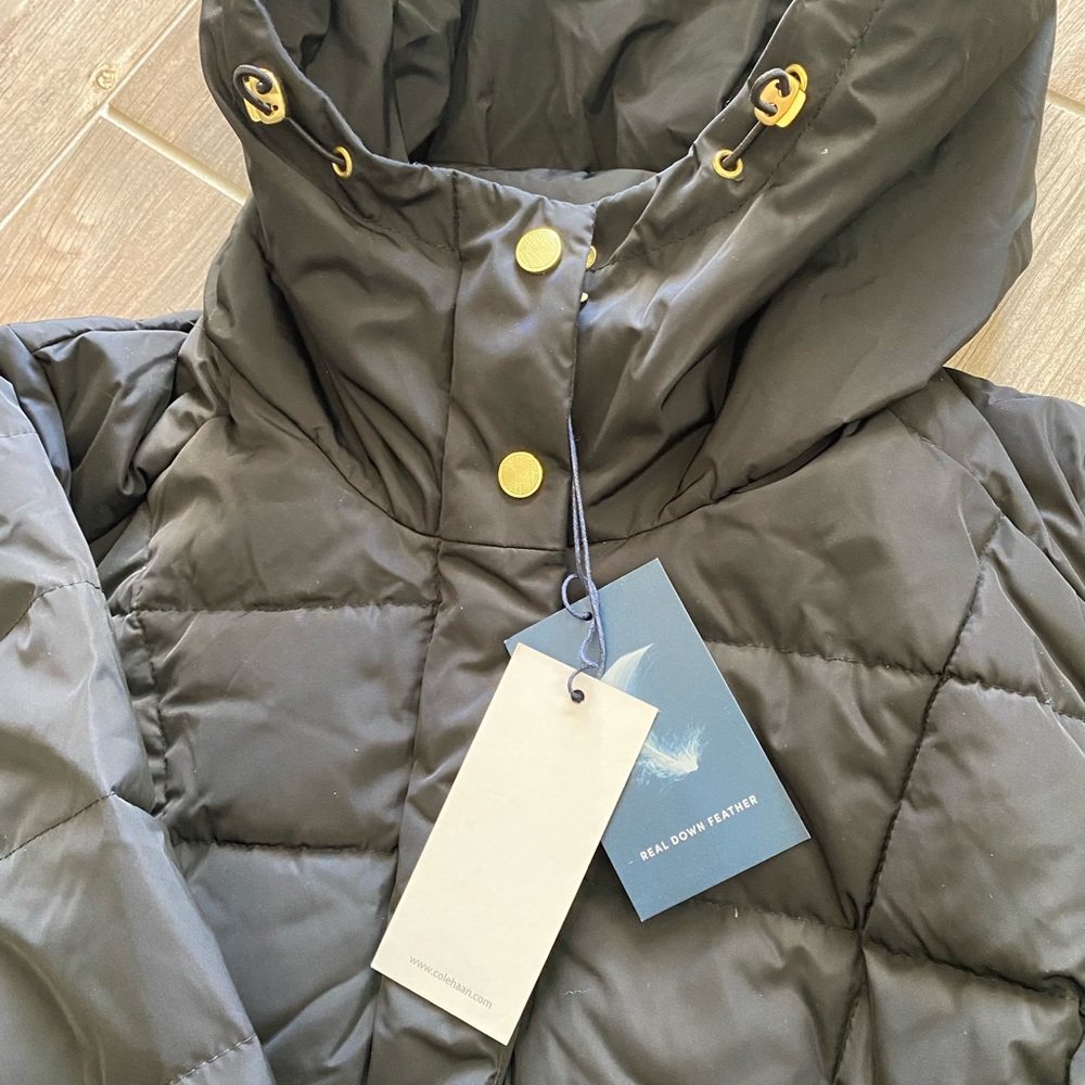 Cole Haan Signature Hooded Down and Feather Jacket - Picture 11 of 15